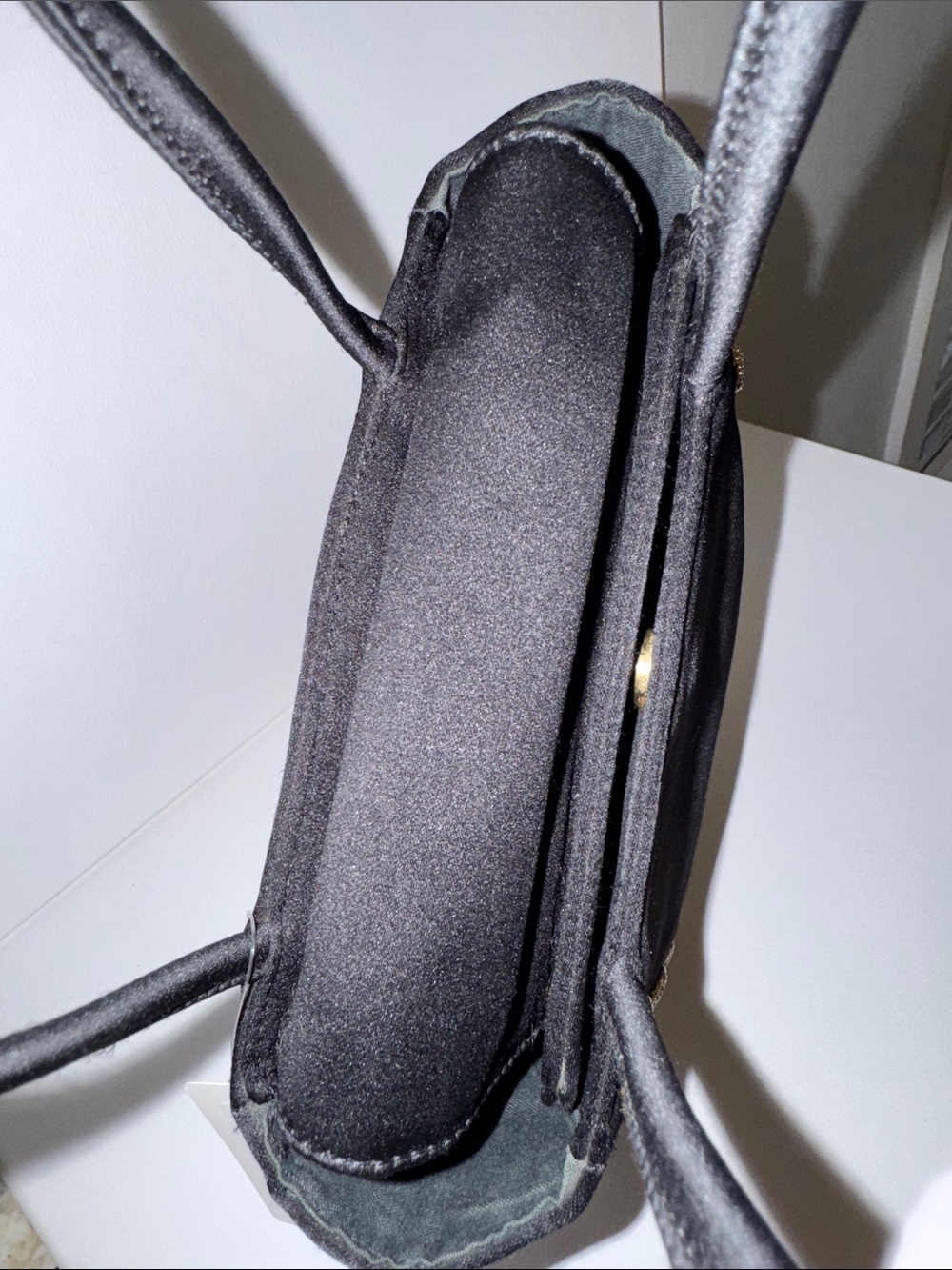 Gianni Versace Crystal Medusa Black Satin Bag - Picture 3 of 7